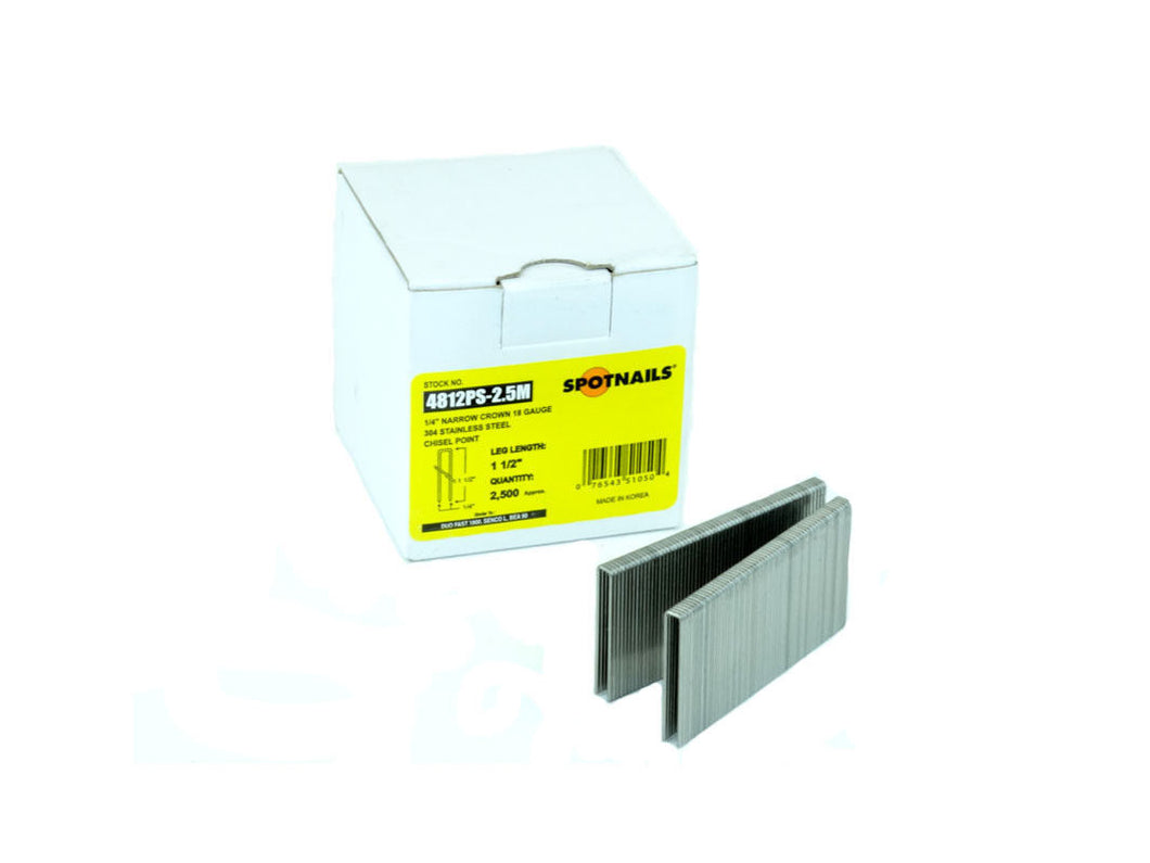 Spotnails 4812PS 18 Gauge Staples 1-1/2